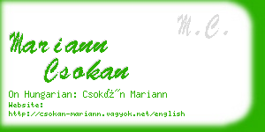 mariann csokan business card